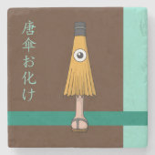Yokai Karakasa-obake (paraplugeest) Stenen Onderzetter (Voorkant)