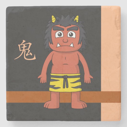 Yokai Oni (Ogre) Stenen Onderzetter (Voorkant)