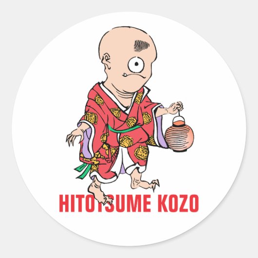 Yokai-serie: Hitotsume Kozo Ronde Sticker (Voorkant)