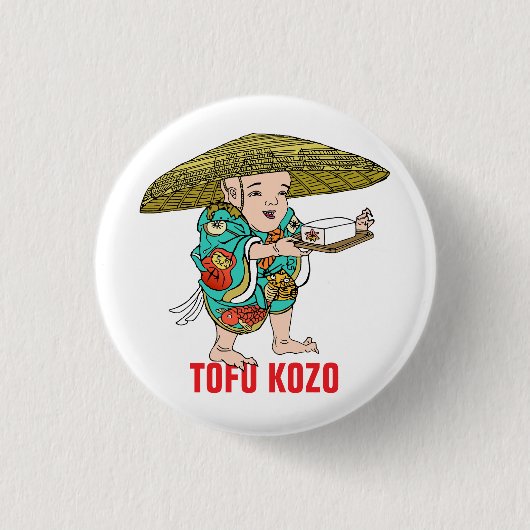 Yokai-serie: Tofu Kozo Ronde Button 3,2 Cm (Voorkant)