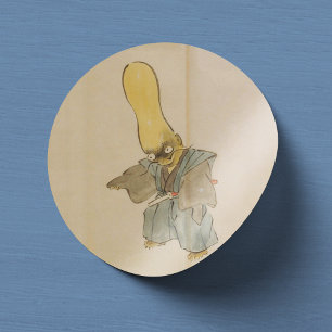Yokai Swordsman met groot hoofd Ronde Sticker