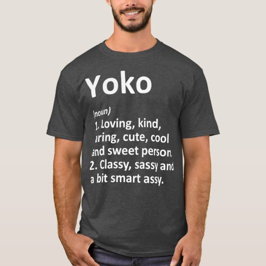 YOKO Definition Personal Name Funny Birthday T-shirt (Voorkant)