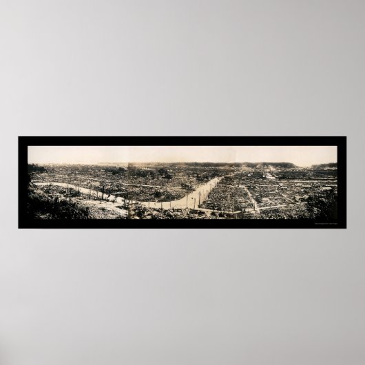 Yokohama aardbevingsfoto 1923 poster (Voorkant)