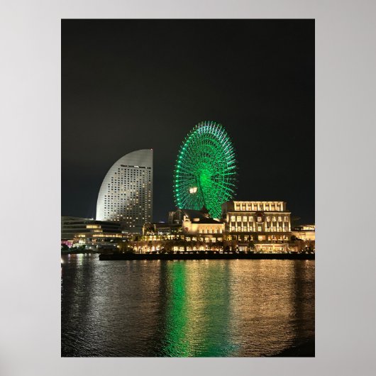 Yokohama bij nacht poster (Voorkant)