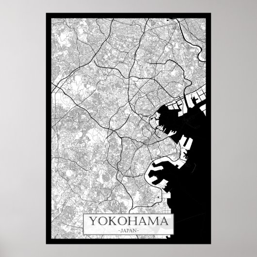 Yokohama Japan Map Poster (Voorkant)