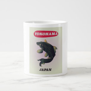 Yokohama Japan vintage stijl reisposter Grote Koffiekop