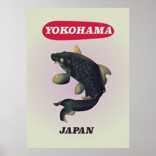 Yokohama Japan vintage stijl reisposter Poster (Voorkant)