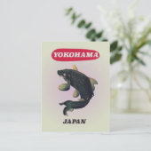 Yokohama Japanse  reisposter Briefkaart (Staand voorkant)