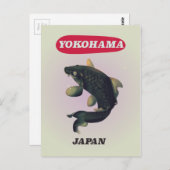Yokohama Japanse  reisposter Briefkaart (Voorkant / Achterkant)
