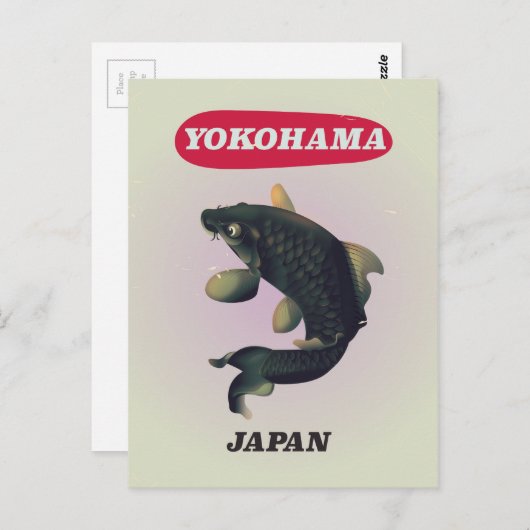 Yokohama Japanse  reisposter Briefkaart (Voorkant / Achterkant)