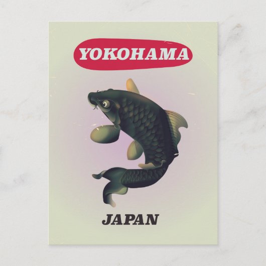 Yokohama Japanse  reisposter Briefkaart (Voorkant)