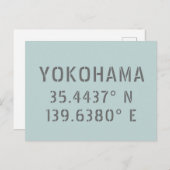 Yokohama Latitude & lengte Briefkaart (Voorkant / Achterkant)