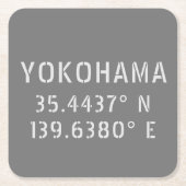 Yokohama Latitude & lengte Kartonnen Onderzetters (Voorkant)