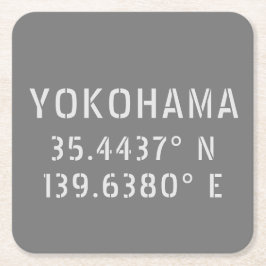 Yokohama Latitude & lengte Kartonnen Onderzetters