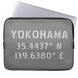 Yokohama Latitude & lengte Laptop Sleeve