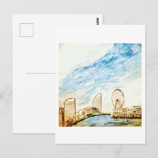 Yokohama minatomirai briefkaart (Voorkant / Achterkant)