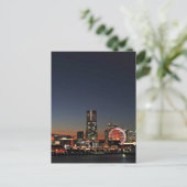 Yokohama Silhouet 's Nachts Briefkaart (Staand voorkant)