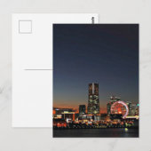 Yokohama Silhouet 's Nachts Briefkaart (Voorkant / Achterkant)