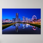 Yokohama Skyline in Dusk Poster (Voorkant)