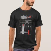 Yokosuka B4Y Japanese WW2 Biplane Diagram Premium T-shirt (Voorkant)