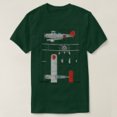 Yokosuka B4Y Japans WW2 Biplane Torpedo Bomber P T-shirt (Design voorkant)