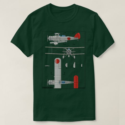 Yokosuka B4Y Japans WW2 Biplane Torpedo Bomber P T-shirt (Design voorkant)