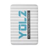 YOL2 Je leeft slechts twee keer Quote Blue op elke Badmat (Voorkant Verticaal)