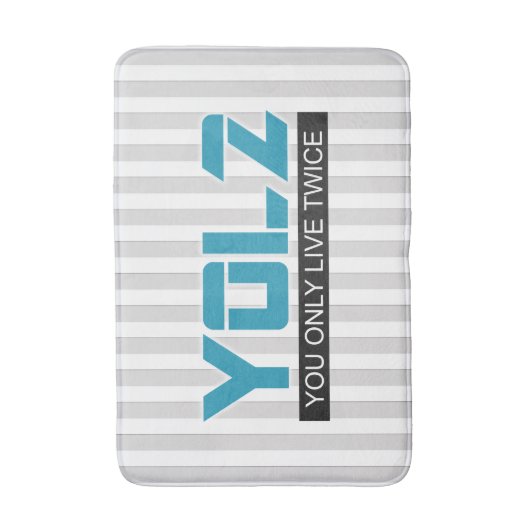 YOL2 Je leeft slechts twee keer Quote Blue op elke Badmat (Voorkant Verticaal)