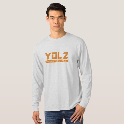 YOL2 u slechts tweemaal citeert Oranje alle kleure T-shirt (Voorkant volledig)
