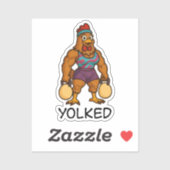 Yolked Hen – Funny Strong Chicken Kettlebell Gym Sticker (Vel)