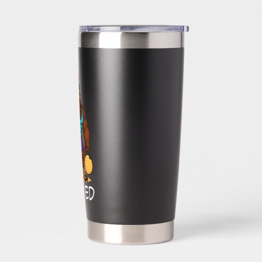 Yolked Rooster – Funny Strong Chicken Kettlebell Geïsoleerde Drinkbeker (Links)