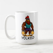 Yolked Rooster – Funny Strong Chicken Kettlebell Koffiemok (Links)