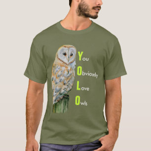 YOLO Barn owl waterverf T-shirt