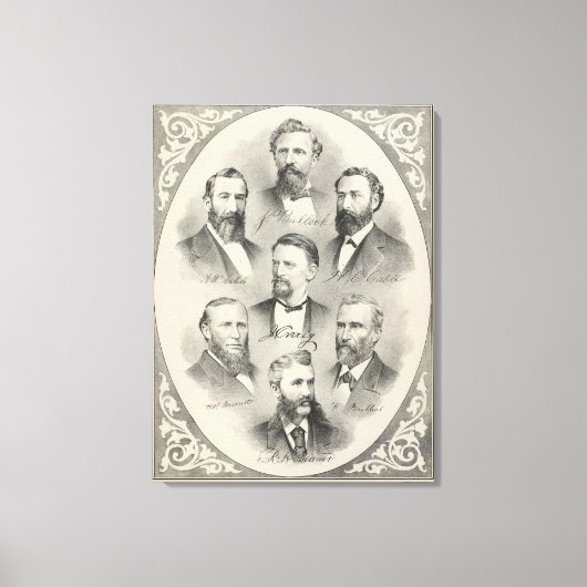 Yolo County lithografeerde portretten Canvas Afdruk (Voorkant)