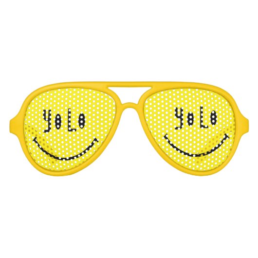 YOLO Funky Face Party Bril Aviator Zonnebril (Voorkant)