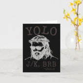 Yolo Jk Brb Funny Jesus Mannen Vrouwen Religieus P Kaart (Gele Bloem)