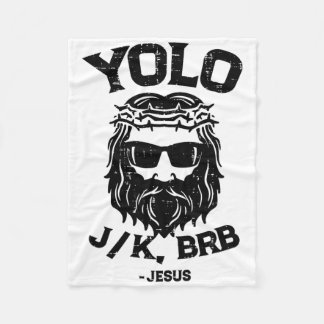 Yolo Jk Brb Jesus Funny Easter Day Ressurection Ch Fleece Deken