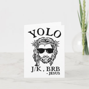 Yolo Jk Brb Jesus Funny Paasdag Bijbel Vintage C Kaart