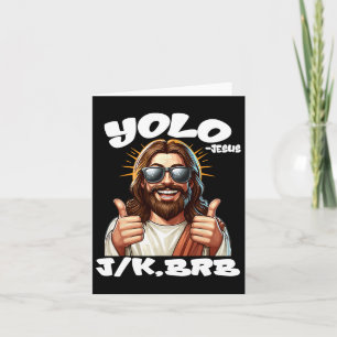 Yolo Jk Brb Jezus Christenen Paasdag Grappig Resu Kaart
