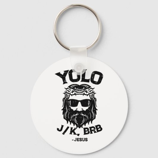 Yolo Jk Brb Jezus Grappige Pasen Opstanding Ch Sleutelhanger (Voorkant)