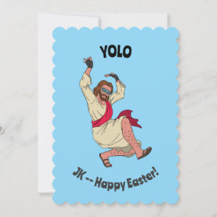 YOLO JK-Happy Easter Funny Card met dansende Jezus Feestdagenkaart