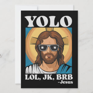 YOLO LOL JK BRB Jesus Grappig Pasen Kaart