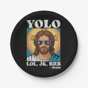 YOLO LOL JK BRB Jesus Grappig Pasen Papieren Bordje