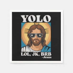YOLO LOL JK BRB Jesus Grappig Pasen Servet