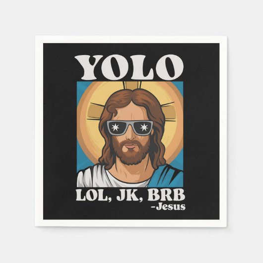 YOLO LOL JK BRB Jesus Grappig Pasen Servet (Voorkant)