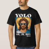 YOLO LOL JK BRB Jesus Grappig Pasen T-shirt (Voorkant)