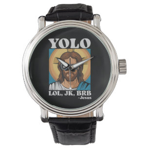 YOLO LOL JK BRB Jezus Grappig Pasen Horloge