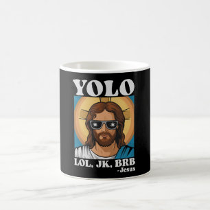 YOLO LOL JK BRB Jezus Grappig Pasen Koffiemok