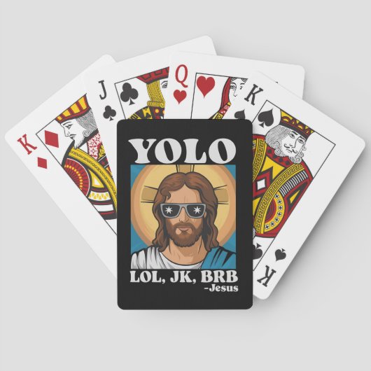 YOLO LOL JK BRB Jezus Grappig Pasen Pokerkaarten (Achterkant)