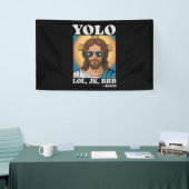YOLO LOL JK BRB Jezus Grappig Pasen Spandoek (Beurs)